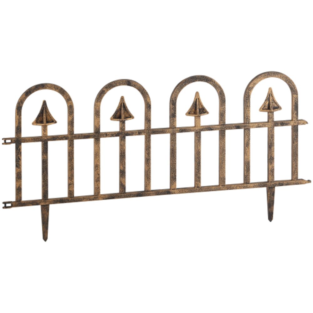 GAZS-5026 GREEN APPLE Заборчик садовый, 4 секции, раз-р секции 50*26cм, общ. длина 2 м, пластик | GREEN APPLE