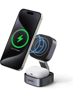 Докстанция Угрин 2 в 1 MagFlow Qi2 25 Вт для iPhone