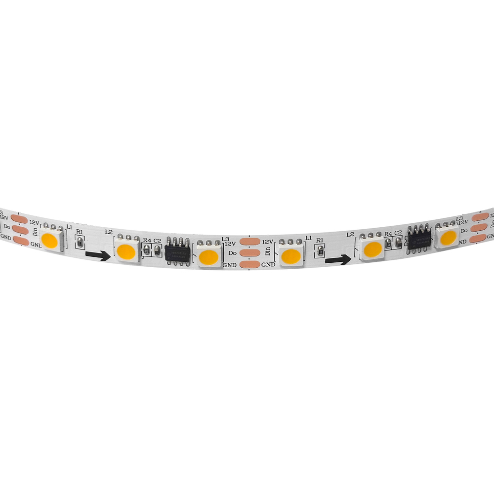 400904 Лента LED SPI 3led/pix 12V 14,4W/m 10-12Lm/W 4000K IP20 1шт = 5м