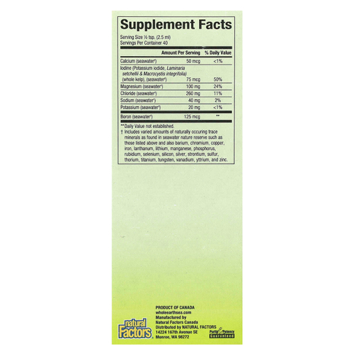 Natural Factors, Whole Earth & Sea, Deep Ocean Minerals, 100 мл (3,38 жидк. унц.)