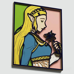 3D Картина по номерам из дерева Зельда, 38x50 см
