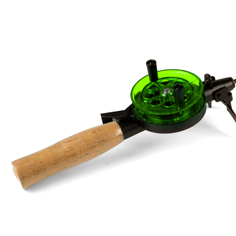 Удочка зимняя Три Кита Техно d-65, с пробковой ручкой (хлыст стекловолокно), Желтая