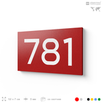 Номер на дверь 781, табличка на дверь для офиса, квартиры, кабинета, аудитории, склада, красная 120х70 мм, Айдентика Технолоджи