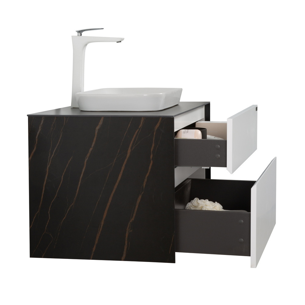 Тумба с раковиной Black&White Universe 80 см U907.800-1 white matt / lauren gold