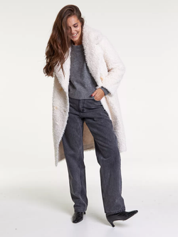 Шуба чебурашка тедди, белая, Северина