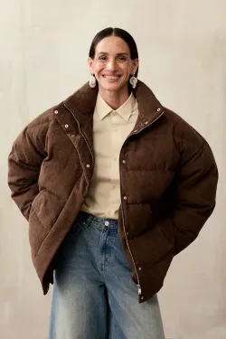 Пуховик вельветовый (((Прямиком из детства))), шоколадный