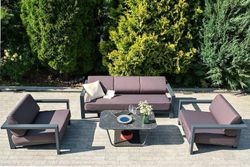 "Гранада" лаунж-зона из алюминия со столиком из HPL