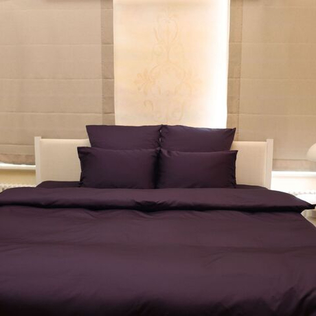 Комплект постельного белья Семейный Mollen ежевично-черный