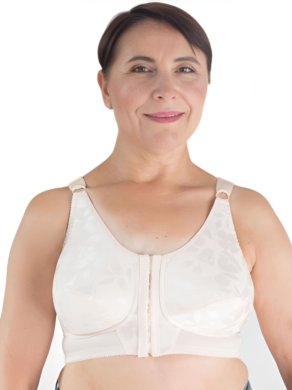Лиф полуграция после мастэктомии с передней застежкой и корректором осанки 85E бежевый