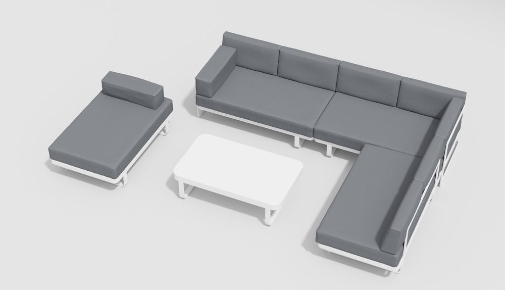 Hacienda, набор белый/серый, алюминий