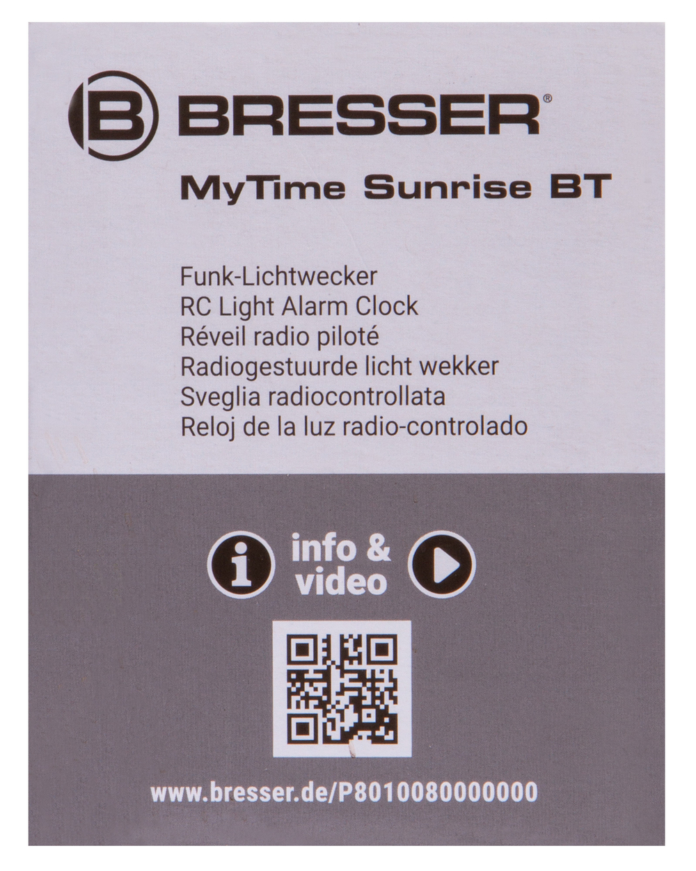 Радио с будильником и термометром Bresser MyTime Sunrise Bluetooth, черное