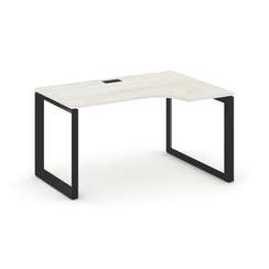 Style Project Стол рабочий эргономичный SN-59O.SPA-012(R) Дуб Наварра/Металл Черный/Черный Заглушка