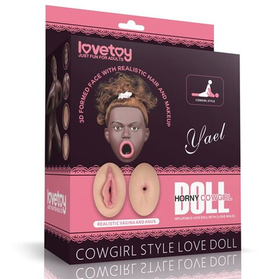 Темнокожая секс-кукла с реалистичными вставками Cowgirl Style Love Doll (Цвет: коричневый)