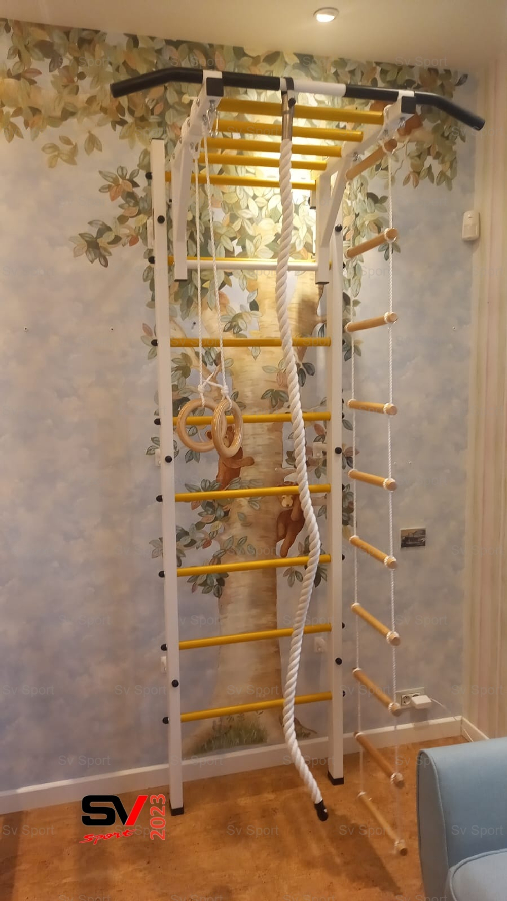 Монтаж шведской стенки Sv Sport в бетонные, кирпичные стены