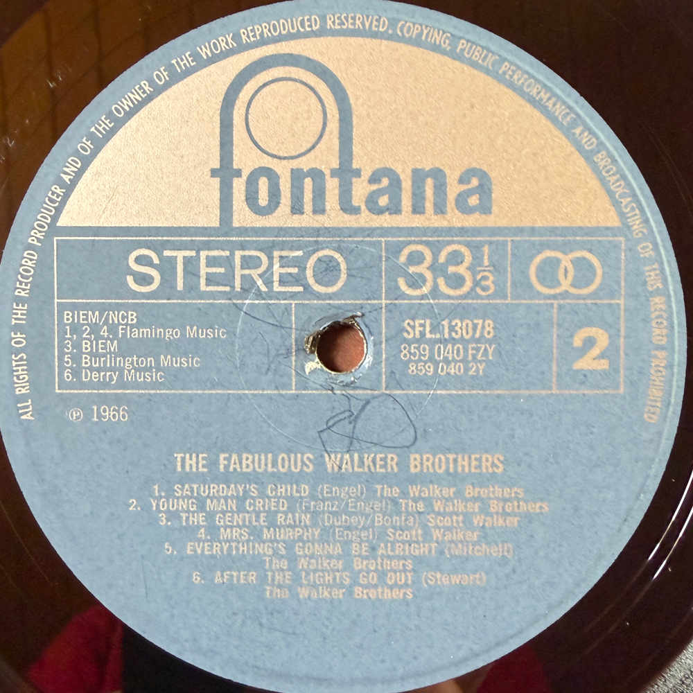 The Walker Brothers ‎– The Fabulous Walker Brothers (Англия 1969г.)Т