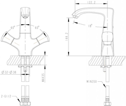 Смеситель для умывальника Bravat Whirlpool
