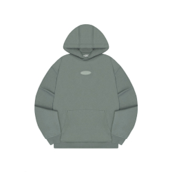 Худи UNIFORM Boxy Logo серо-зеленый