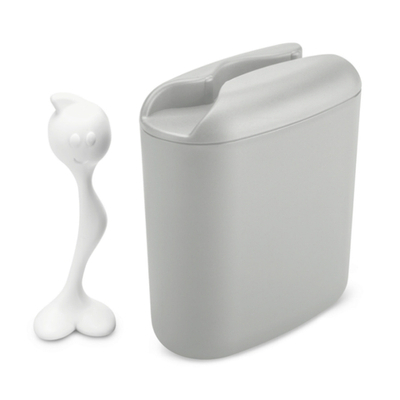 Банка для сыпучих продуктов с ложкой hot stuff, 1,5 л, серая