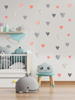 Интерьерные виниловые наклейки большие воздушные шары на стены в детскую, дома, облака, пейзаж