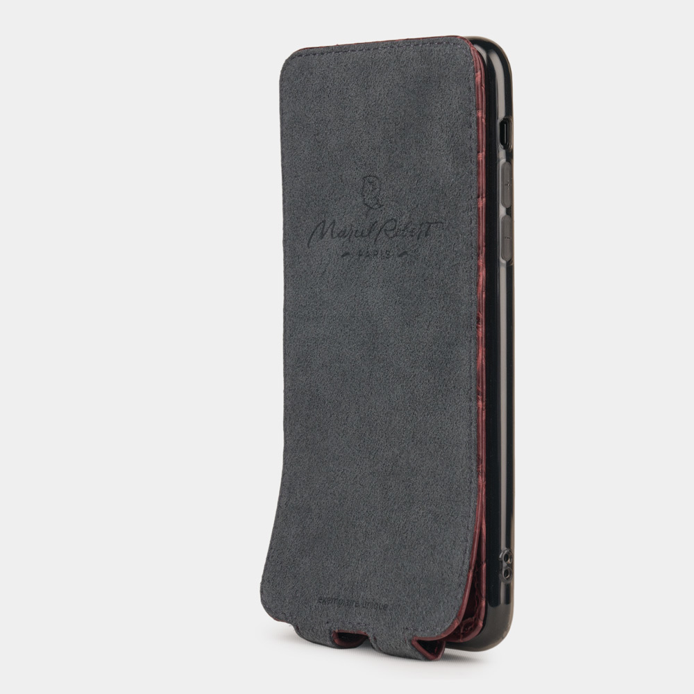 Special order: Чехол для iPhone 11 Pro Max из натуральной кожи крокодила, цвета бордовый лак