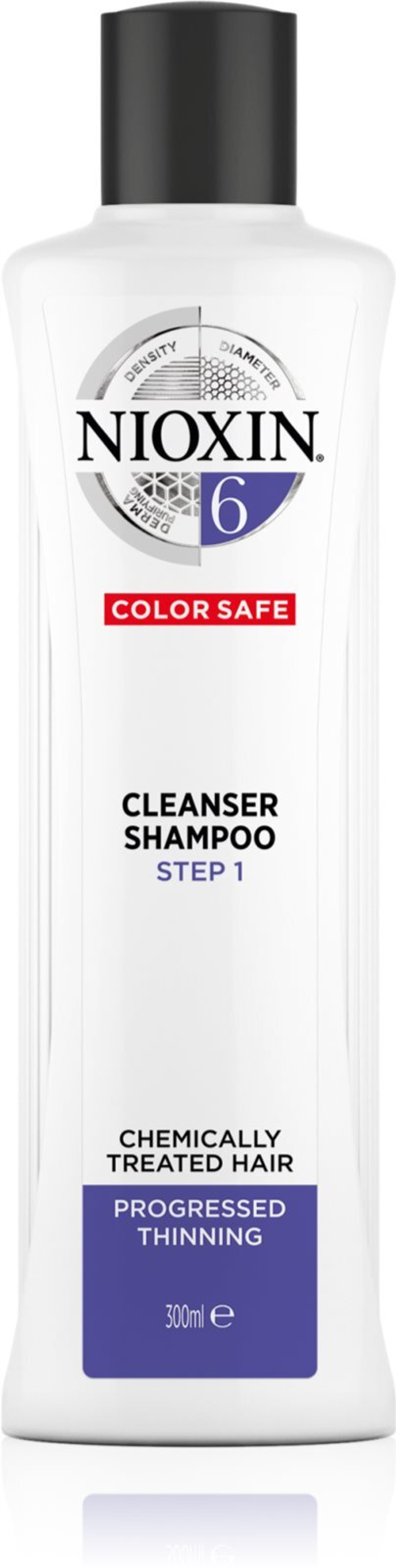 Nioxin System 6 Color Safe Cleanser Shampoo - очищающий шампунь для обесцвеченных волос /   300  ml  / GTIN 8005610494791