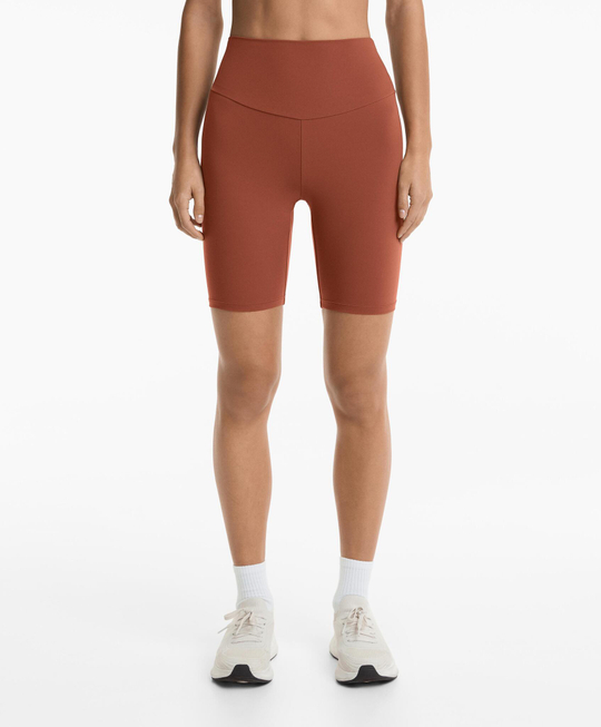 OYSHO Легинсы-велосипедки Comfortlux с высокой посадкой длиной 20 см, терракотовый