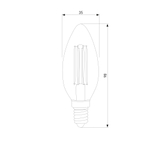 Филаментная светодиодная лампа "Свеча" C35 9W 3300K E14 (CW35 прозрачный) BLE1409