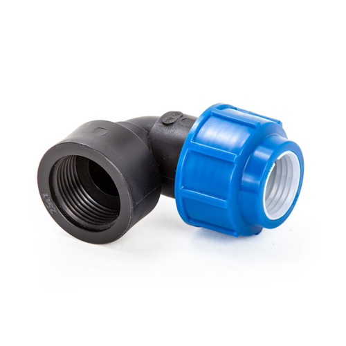 Отвод компрессионный для ПНД труб Lammin, внутренняя резьба, 20 x 1"