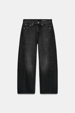 ZARA ДЖИНСЫ ZW COLLECTION ANKLE RELAXED СО СРЕДНЕЙ ПОСАДКОЙ, ЧЕРНЫЙ