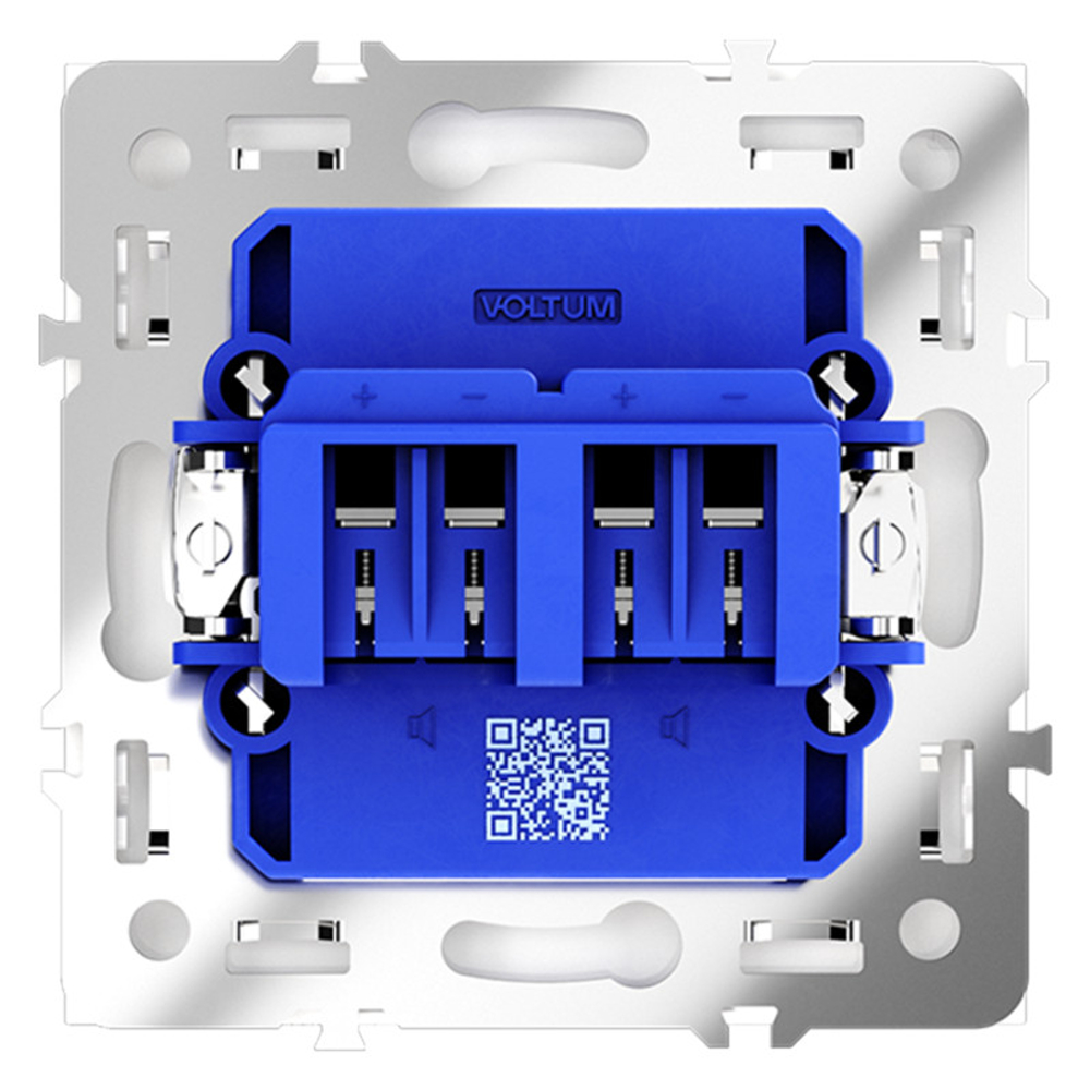 Розетка акустическая встраиваемая VOLTUM S70 4-местная, (белый глянцевый)