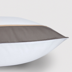 Постельное белье 2 спальное евро Сlaire&Caroll Frame белое с коричневым