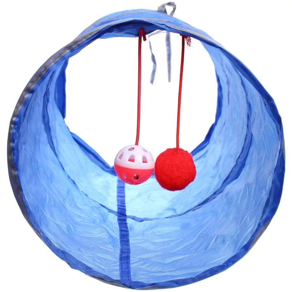 Игровой туннель для животных «МурМяу», цвет голубой, 46*25см