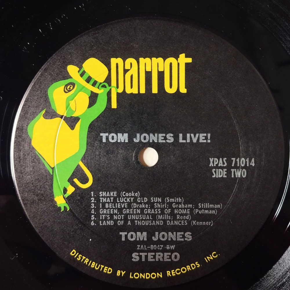 Винтажная виниловая пластинка LP Tom Jones Live At The Talk Of The Town (USA 1967)