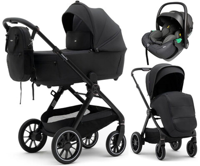 Коляска Agex Prima Pro 3 в 1 с автокреслом i-Safe S Black Midnight Grey (Темно-серый)