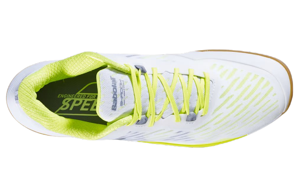 Мужские кроссовки для бадминтона/сквоша Babolat Shadow Tour 5 - white/lime