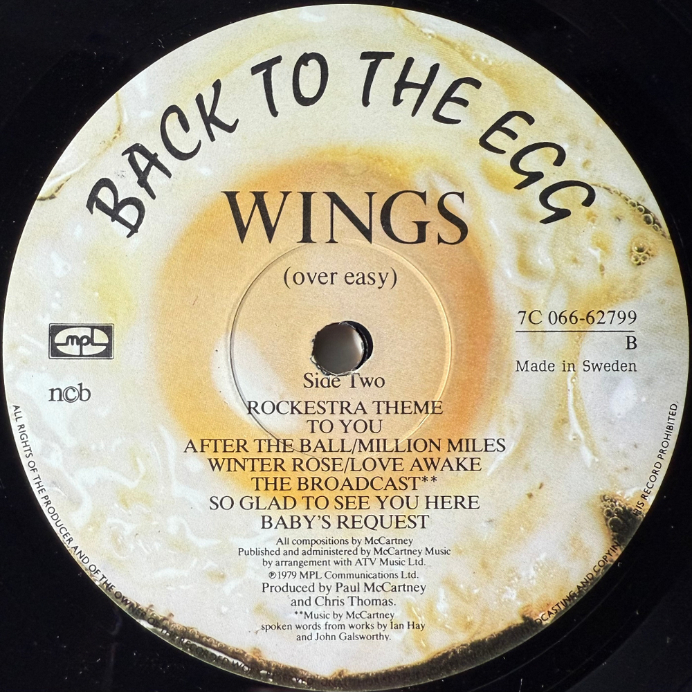 Виниловая пластинка Wings - Back To The Egg LP