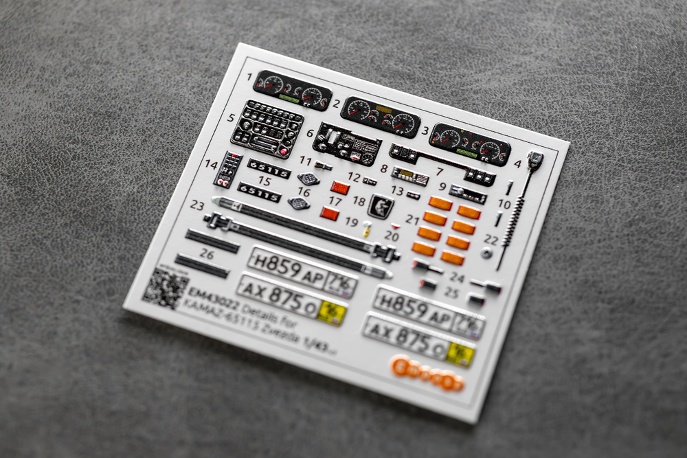 KAMAZ 65115 Details for Zvezda 43006 1/43 (3D decal)