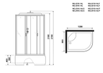 Душевая кабина Niagara Classic NG-2510-14LF (120х80х215) высокий поддон(40см),стекло тонированное,4 места