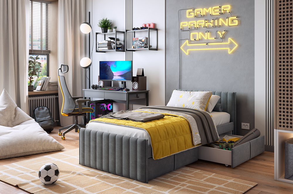 Кровать с ящиком Твикс (велюр) МФ Мебельсон, г. Ижевск