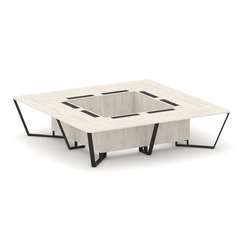 Steel Meet Стол переговорный квадратный KDK-PR.B.SP-16K Денвер Светлый/Металл Черный 3200*3200*750