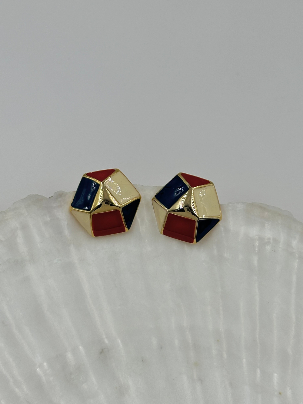 Серьги с разноцветной эмалью