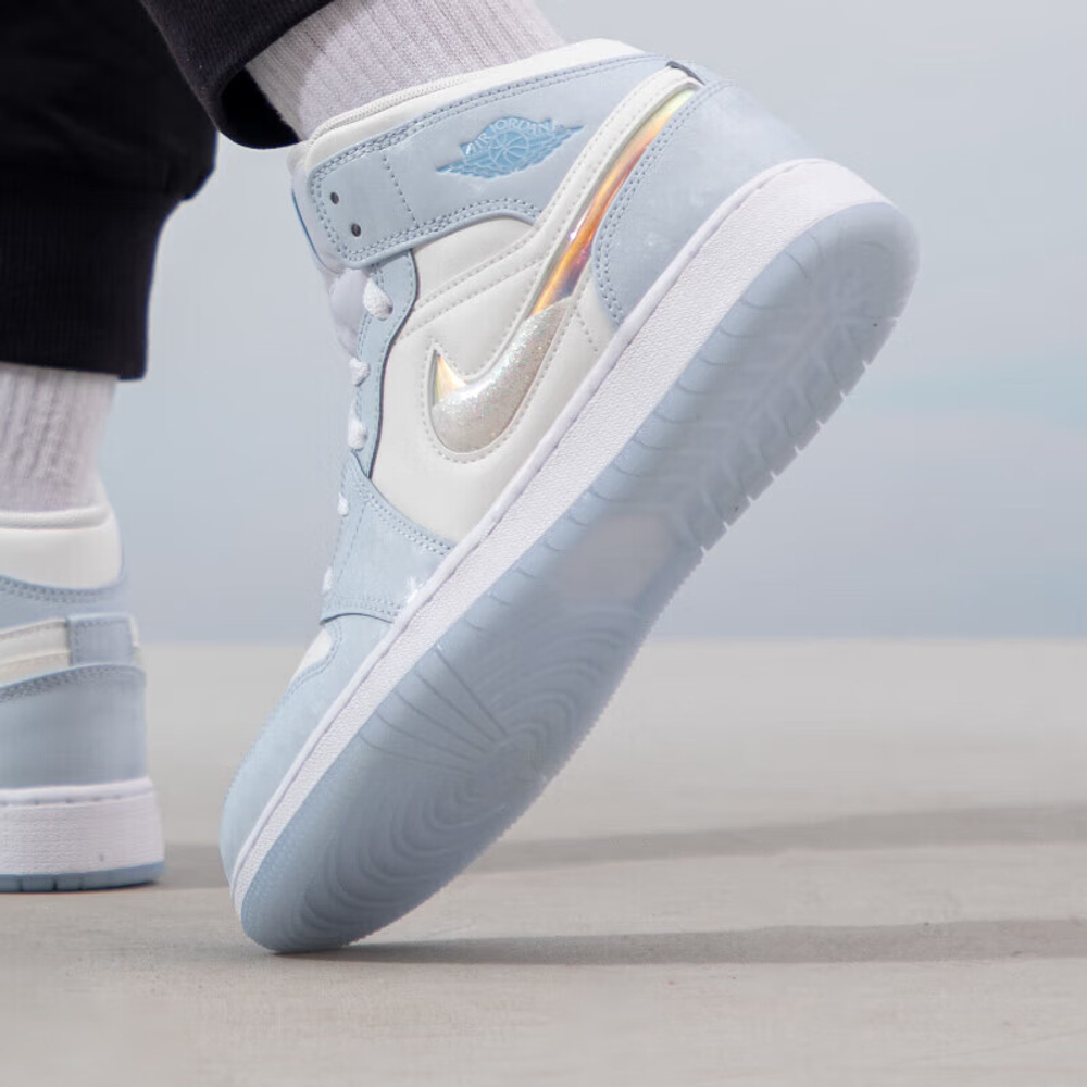 Jordan 1 Mid SE Glitter Swoosh GS