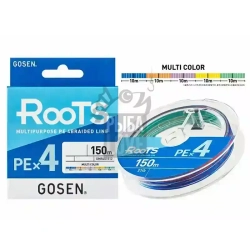 Шнур GOSEN ROOTS Multipurpose PE X4 Multicolor 150м 0.12-0.185мм Гёссен