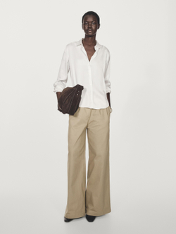 Massimo Dutti Струящаяся атласная рубашка, белый