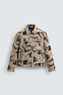 ZARA ЖАККАРДОВАЯ КУРТКА, КОРИЧНЕВЫЙ/ЭКРЮ