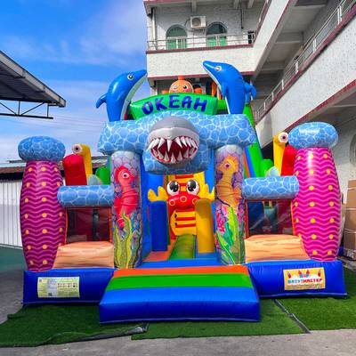 Коммерческий надувной батут «Океания» 10*5*6 м