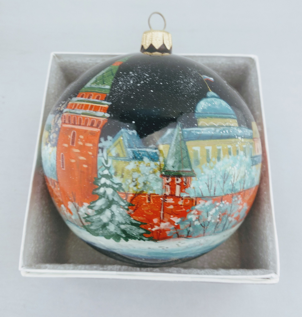 Шар новогодний с росписью "Москва" худ. Марова