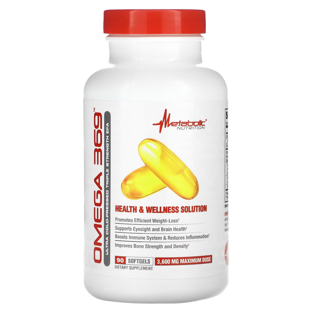 Metabolic Nutrition, омега 369, 90 капсул (1200 мг в 1 капсуле)
