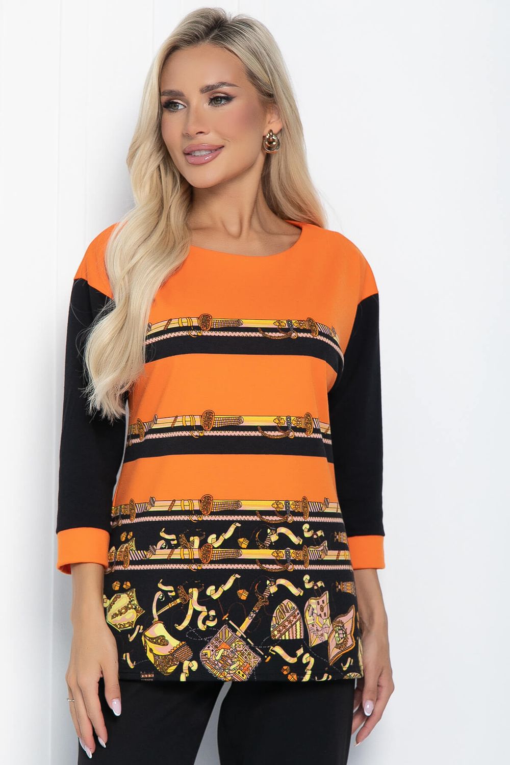 Джемпер Ламия (оранжево-черный) Б11331 LT Collection