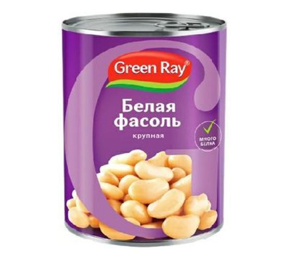 Фасоль Green Ray белая натуральная 425млх12